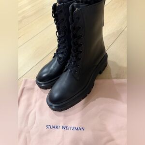 Stuart Weitzman Black Combat Boots
